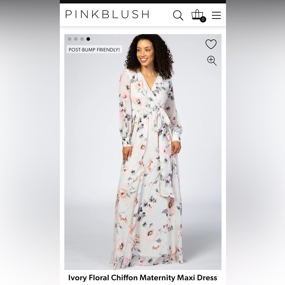 Ivory Floral Chiffon Maxi Dress